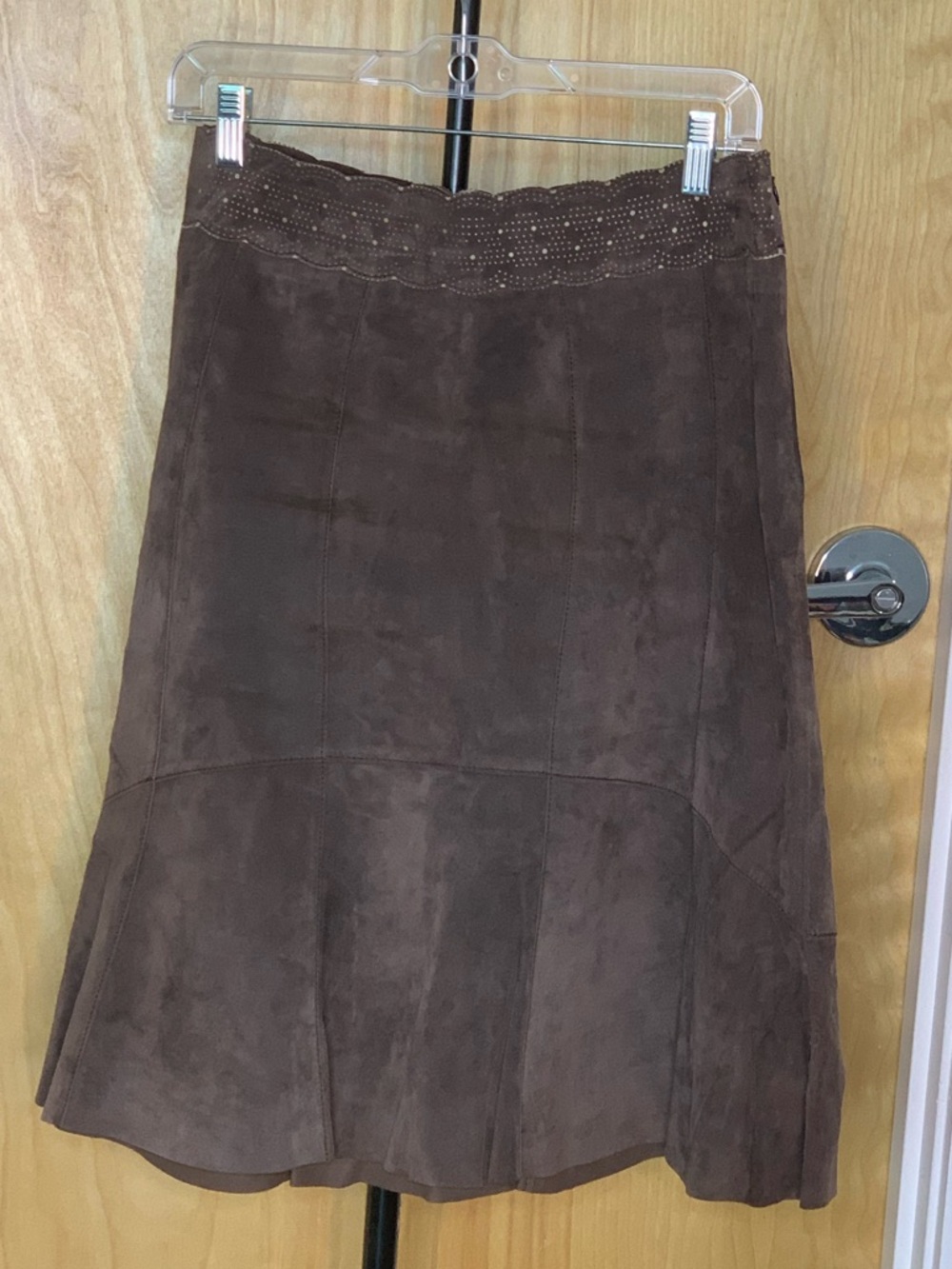 Cabi Brown Suede A-Line Skirt Size 6